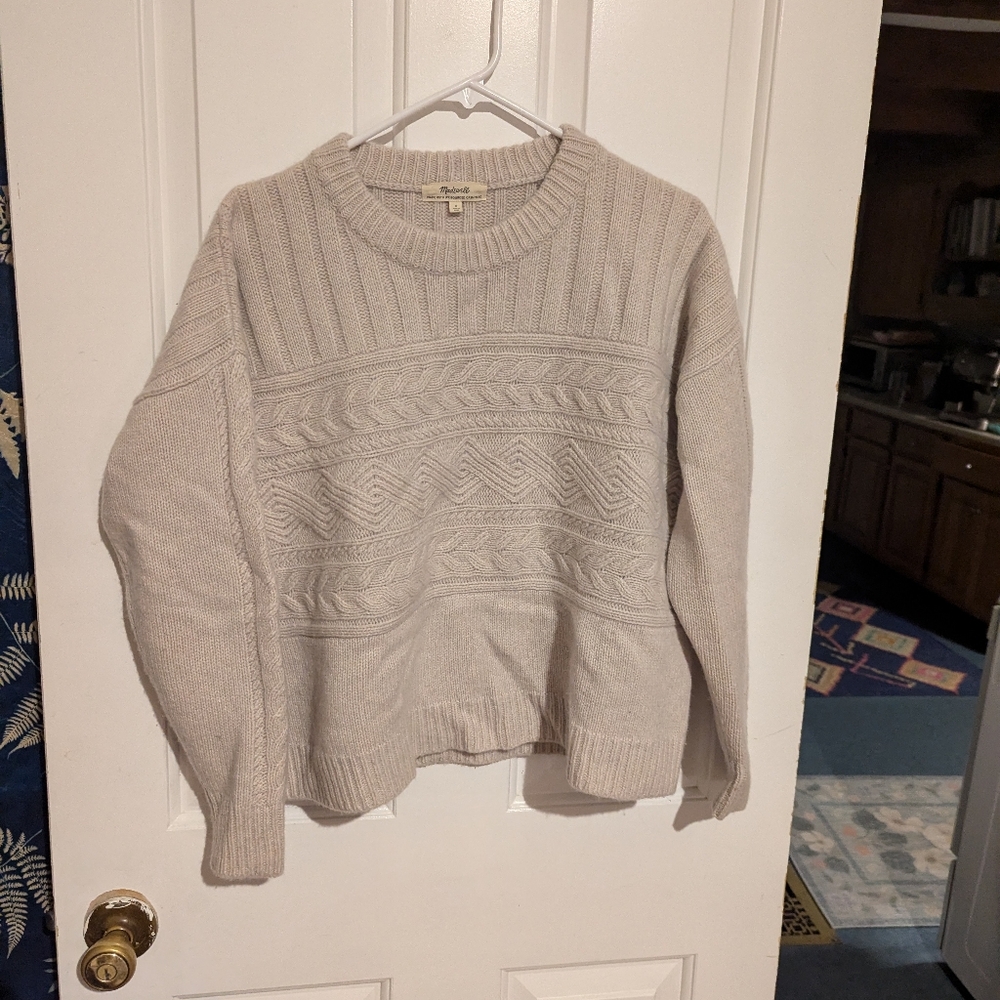 Madewell mixed cable knit sweater cashmere